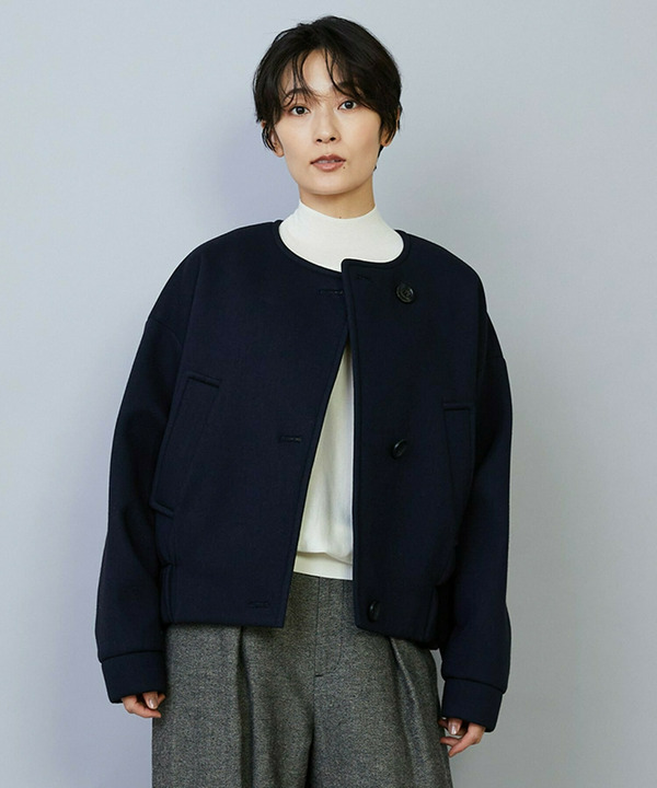 【Lサイズ】スポンディッシュボンディングショートコート 詳細画像 ダークネイビー 2