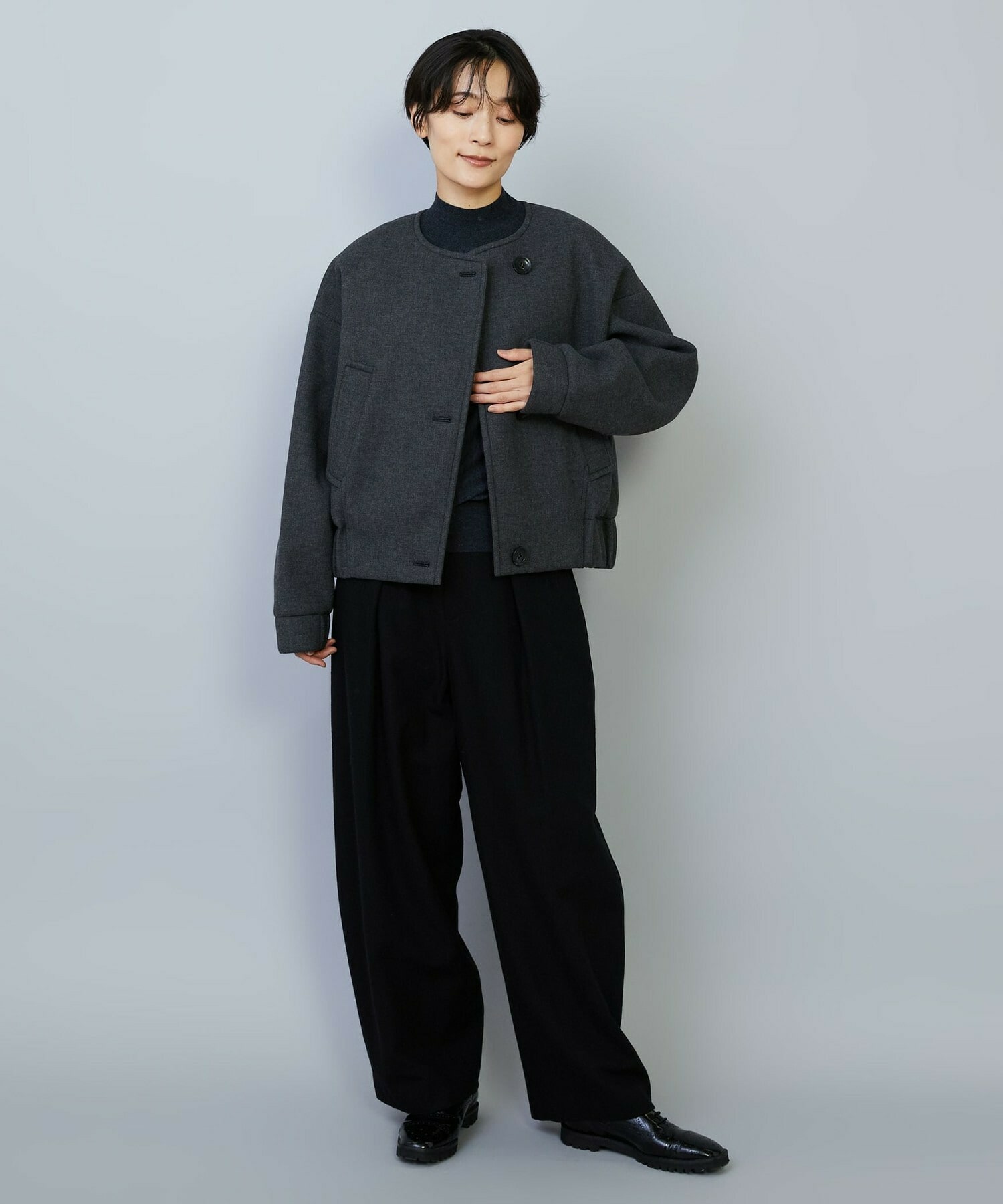 【MOGA】【Lサイズ】スポンディッシュボンディングショートコート 詳細画像 ダークネイビー 10