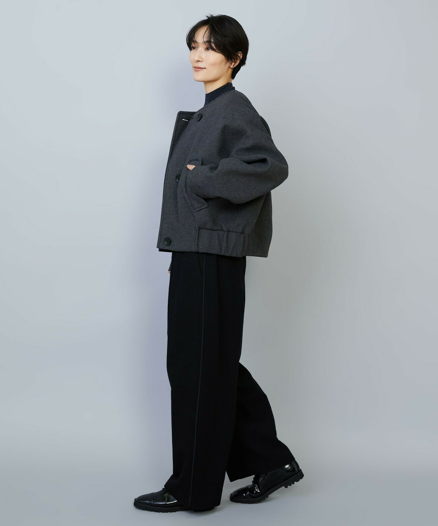 【MOGA】【Lサイズ】スポンディッシュボンディングショートコート 詳細画像 ダークネイビー 12