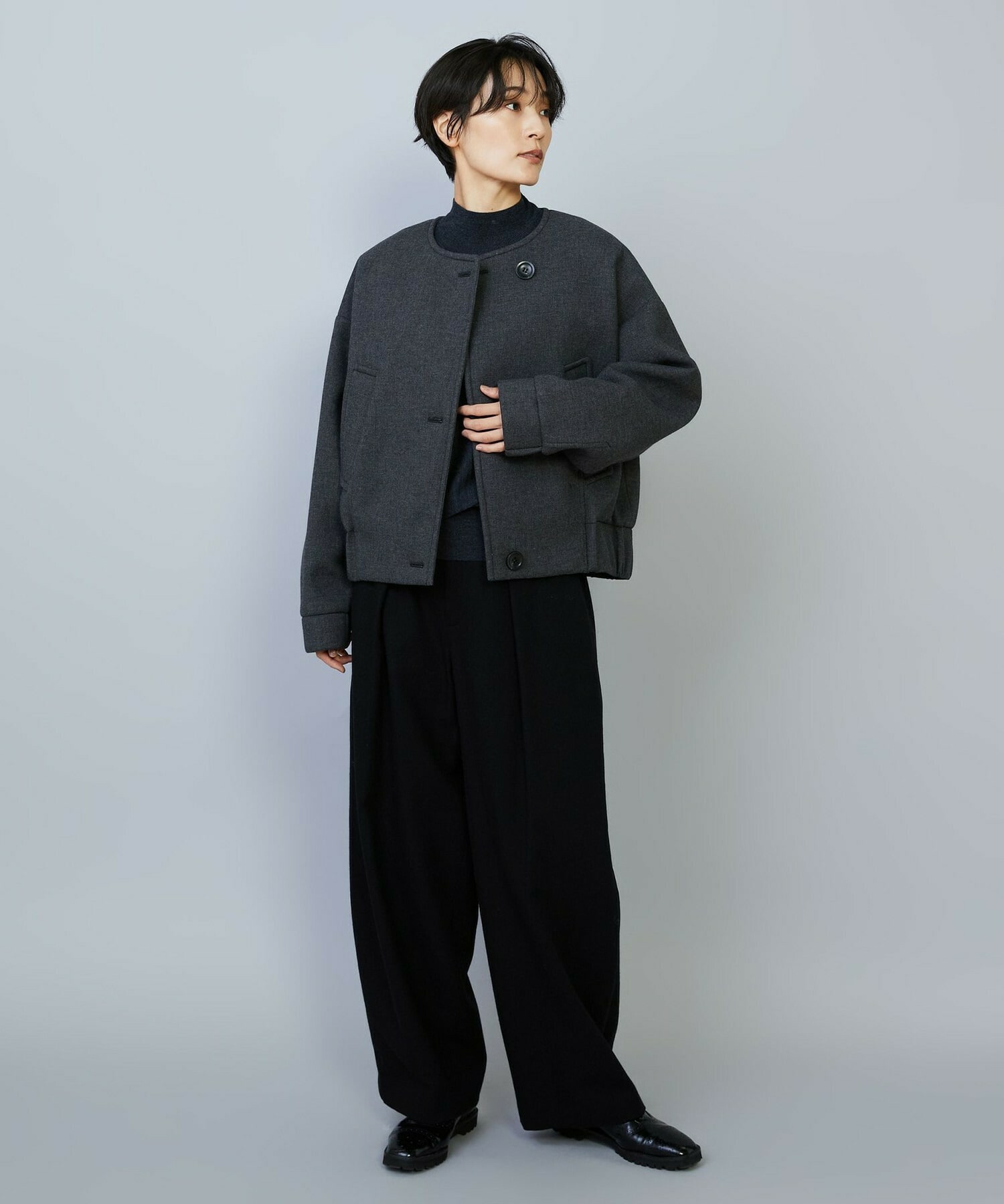 【MOGA】【Lサイズ】スポンディッシュボンディングショートコート 詳細画像 ダークネイビー 17