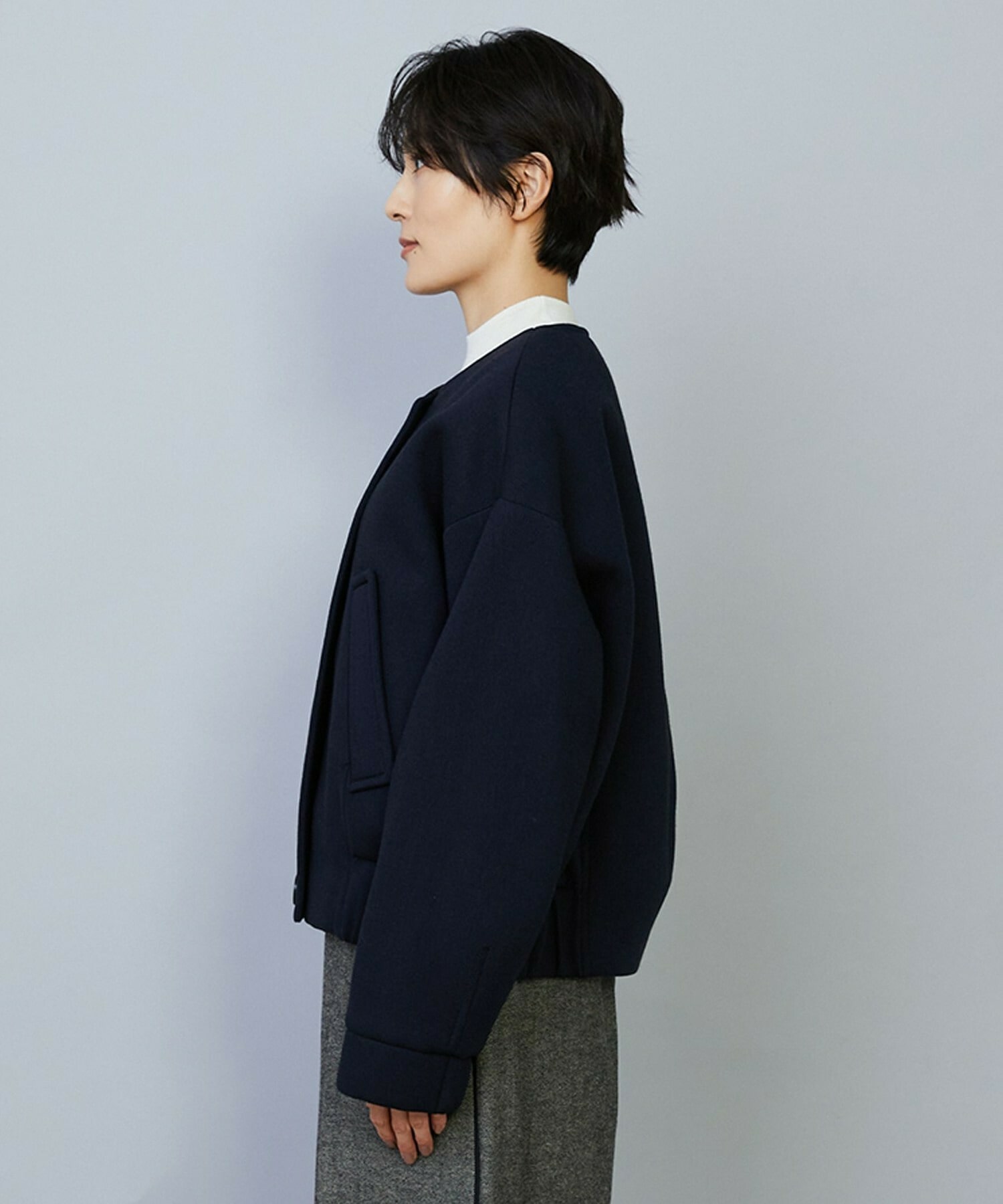 【MOGA】【Lサイズ】スポンディッシュボンディングショートコート 詳細画像 ダークネイビー 19