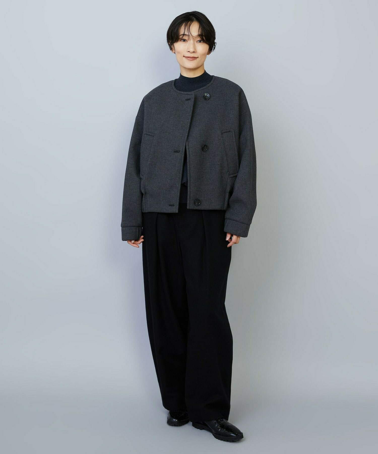 【MOGA】【Lサイズ】スポンディッシュボンディングショートコート 詳細画像 ダークネイビー 8