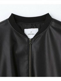 【MOGA】【Lサイズ】ソフトフェイクレザードルマンショートブルゾン 詳細画像 ダークブラウン 1