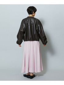 【MOGA】【Lサイズ】ソフトフェイクレザードルマンショートブルゾン 詳細画像 ダークブラウン 12