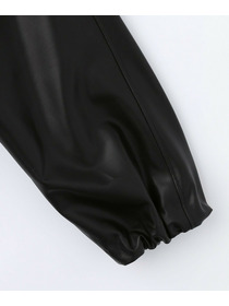 【MOGA】【Lサイズ】ソフトフェイクレザードルマンショートブルゾン 詳細画像 ダークブラウン 2