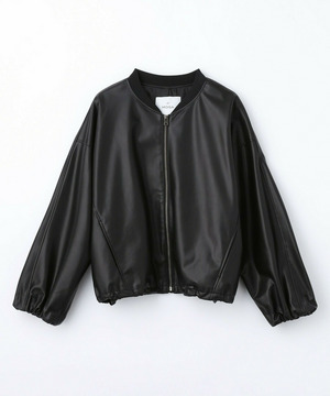 【MOGA】【Lサイズ】ソフトフェイクレザードルマンショートブルゾン 詳細画像 ブラック 1