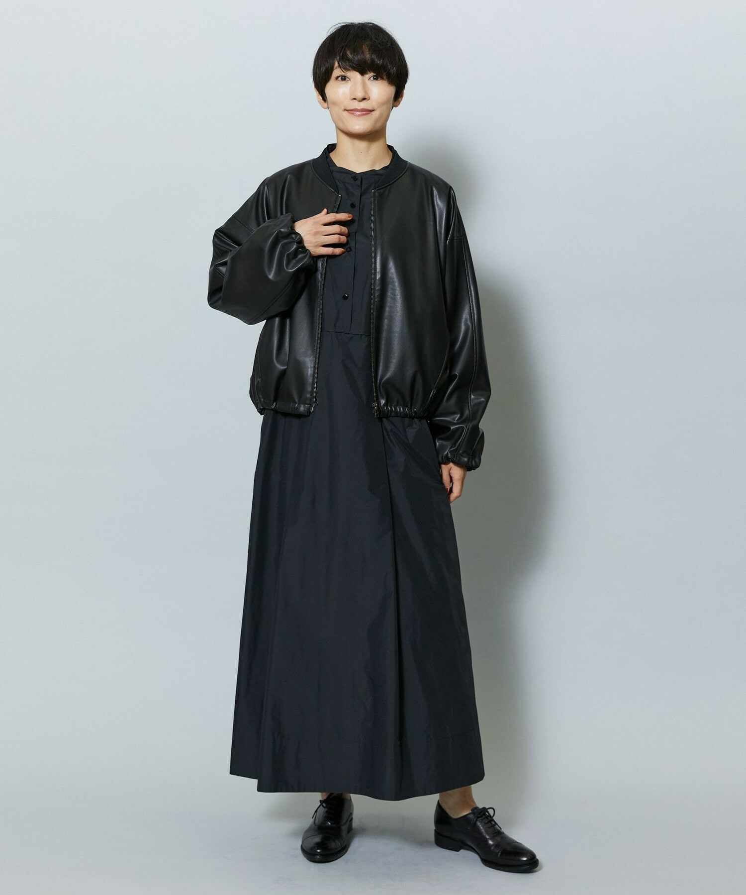 【MOGA】【Lサイズ】ソフトフェイクレザードルマンショートブルゾン 詳細画像 ダークブラウン 20