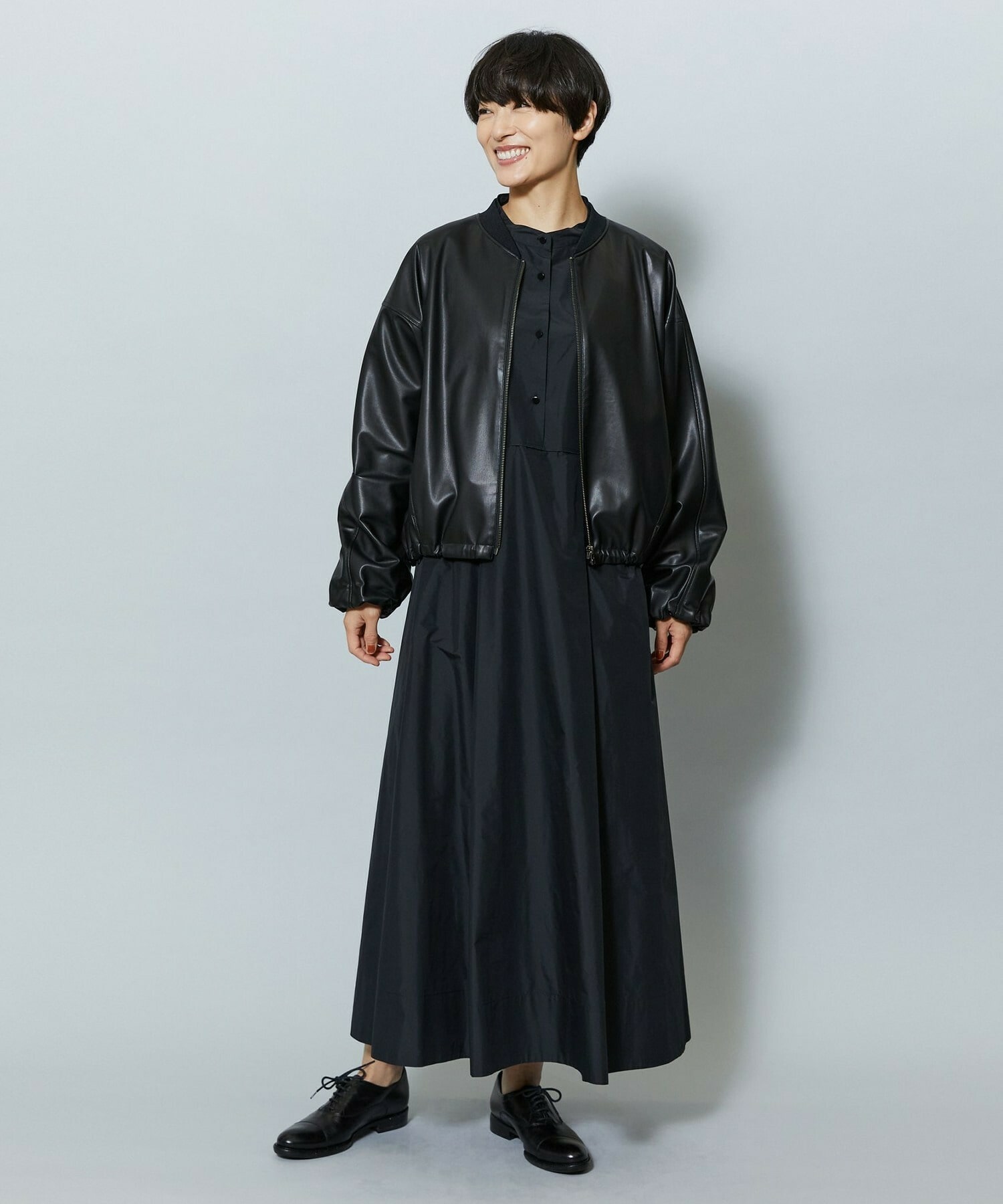 【MOGA】【Lサイズ】ソフトフェイクレザードルマンショートブルゾン 詳細画像 ダークブラウン 22