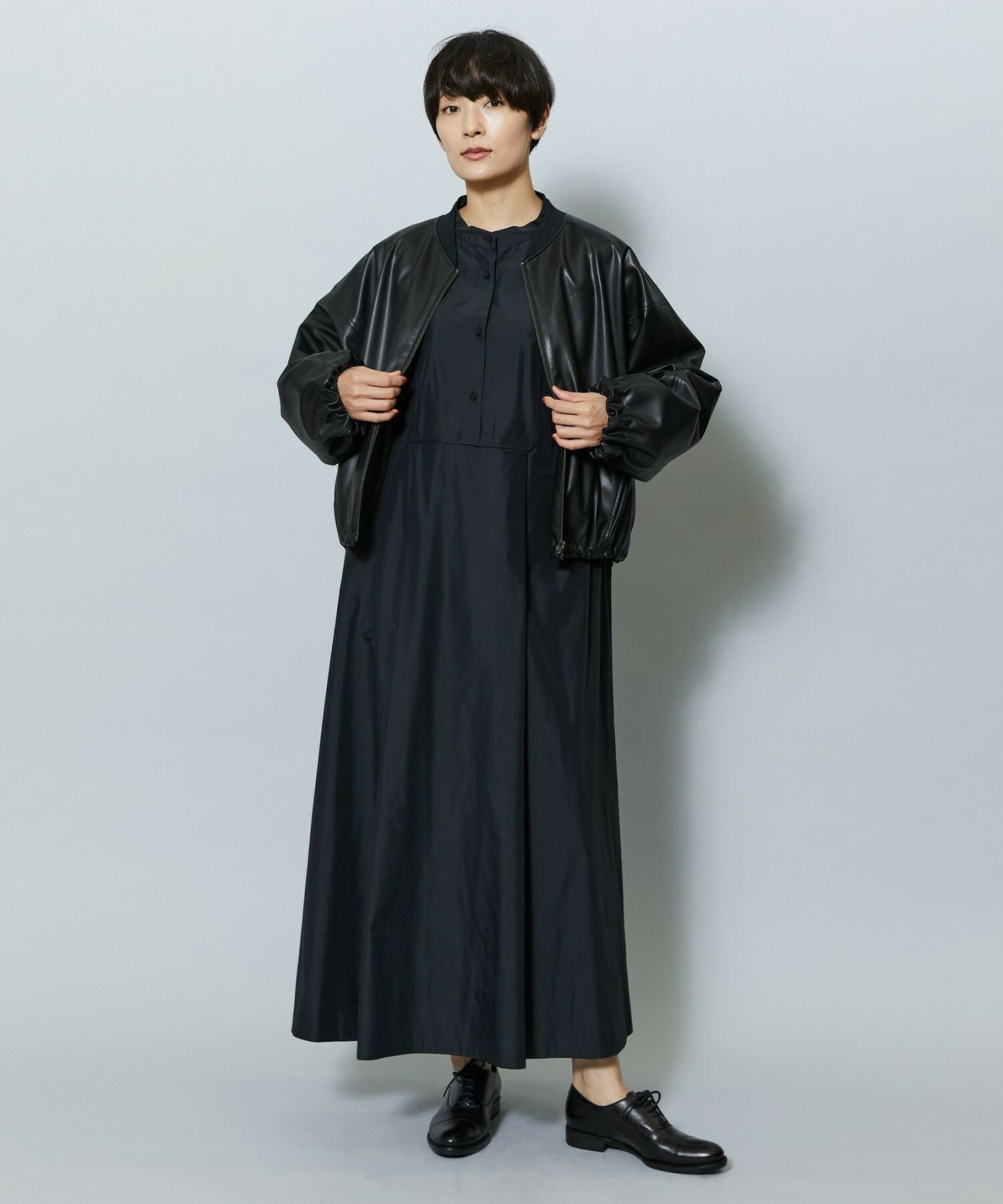 【MOGA】【Lサイズ】ソフトフェイクレザードルマンショートブルゾン 詳細画像 ダークブラウン 24