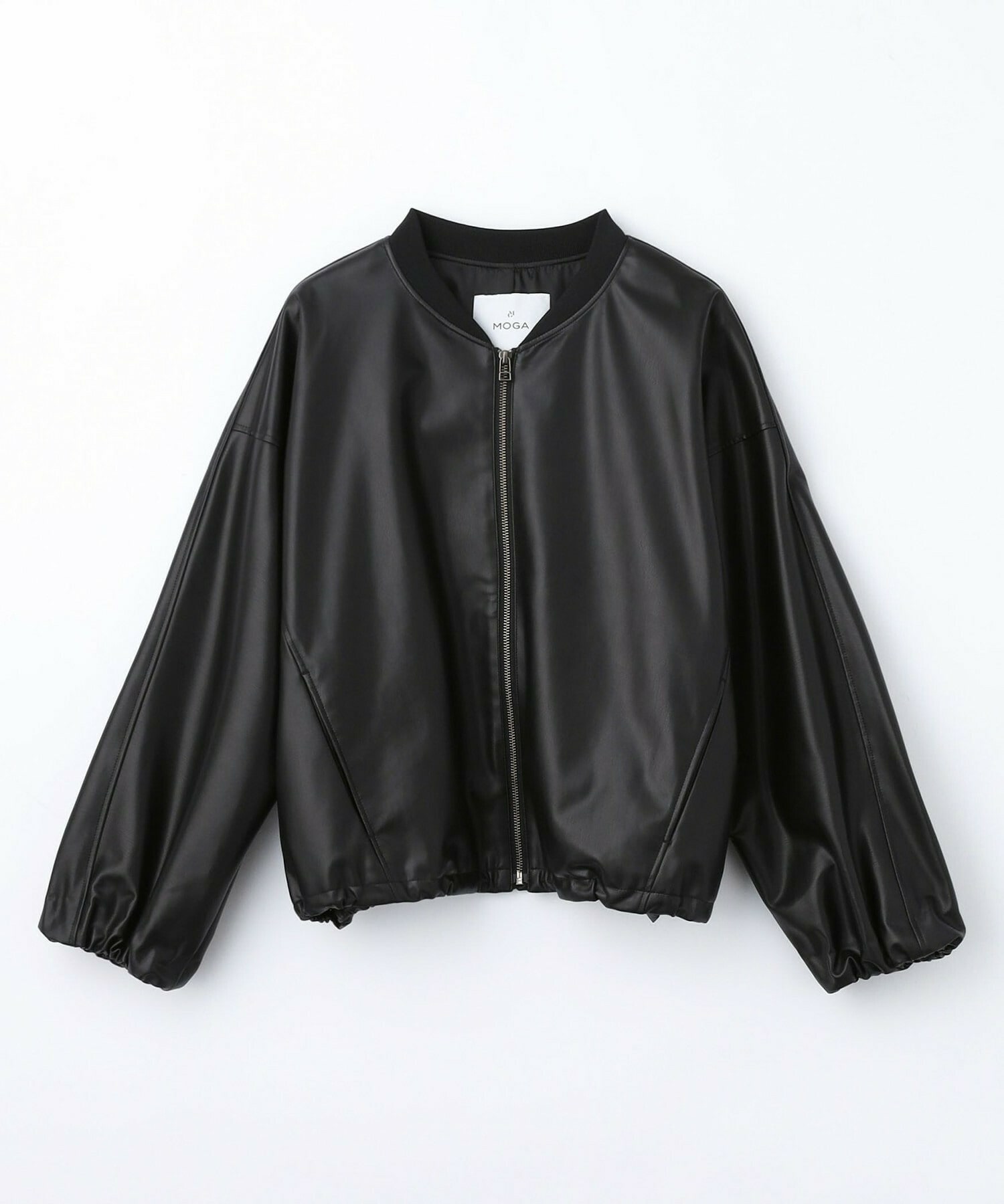 【MOGA】【Lサイズ】ソフトフェイクレザードルマンショートブルゾン 詳細画像 ブラック 1