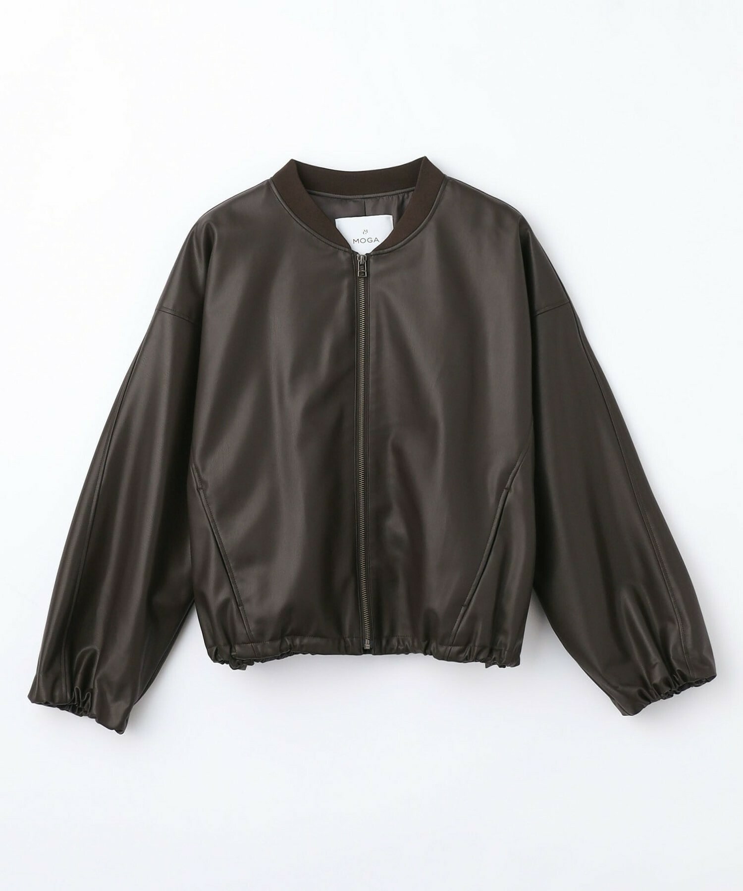 【MOGA】【Lサイズ】ソフトフェイクレザードルマンショートブルゾン 詳細画像 ダークブラウン 1