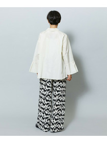 【MOGA】【Lサイズ】ベルベットサテンハンドドローイングプリントパンツ 詳細画像 オフホワイト 10