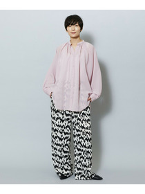 【MOGA】【Lサイズ】ベルベットサテンハンドドローイングプリントパンツ 詳細画像 オフホワイト 11