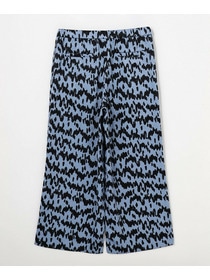 【MOGA】【Lサイズ】ベルベットサテンハンドドローイングプリントパンツ 詳細画像 オフホワイト 6