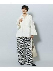 【MOGA】【Lサイズ】ベルベットサテンハンドドローイングプリントパンツ 詳細画像 オフホワイト 7