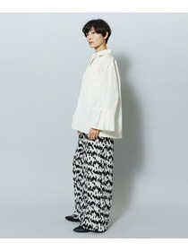 【MOGA】【Lサイズ】ベルベットサテンハンドドローイングプリントパンツ 詳細画像 オフホワイト 9