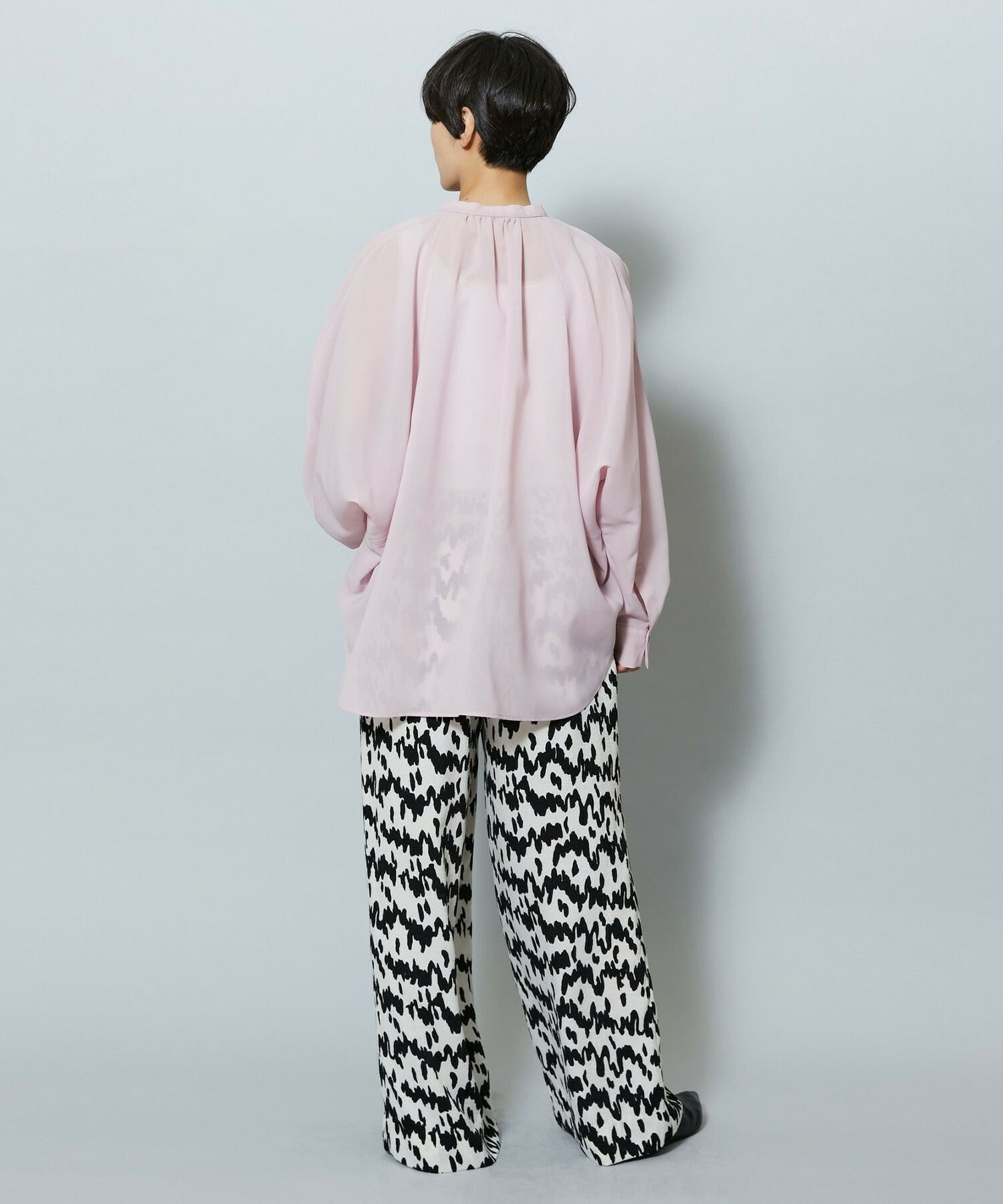 【MOGA】【Lサイズ】ベルベットサテンハンドドローイングプリントパンツ 詳細画像 オフホワイト 12