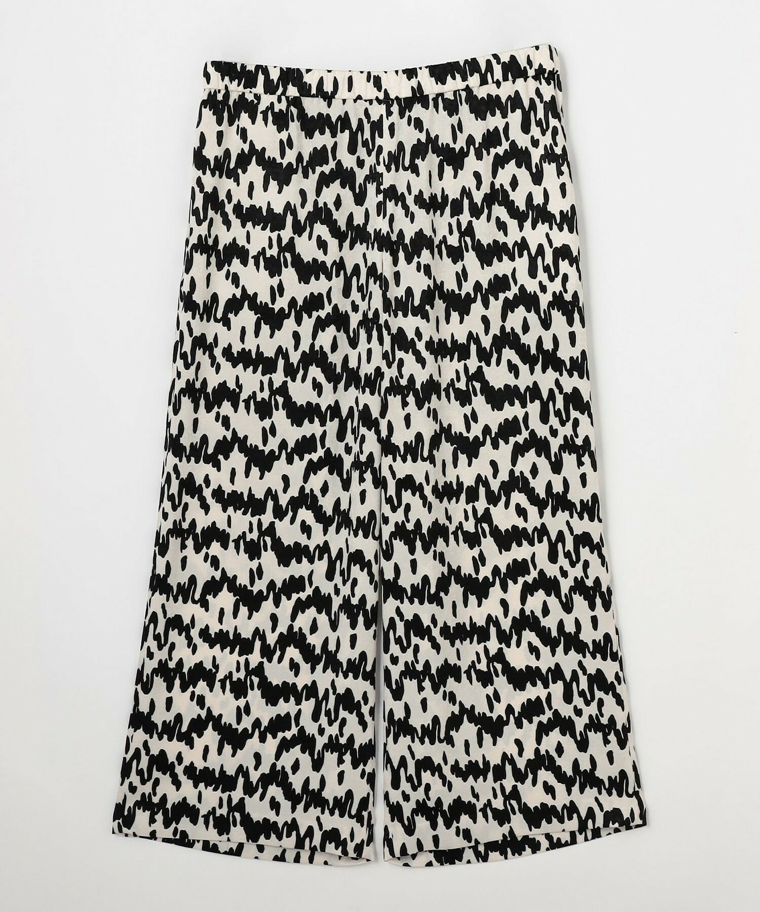 【MOGA】【Lサイズ】ベルベットサテンハンドドローイングプリントパンツ 詳細画像 オフホワイト 1