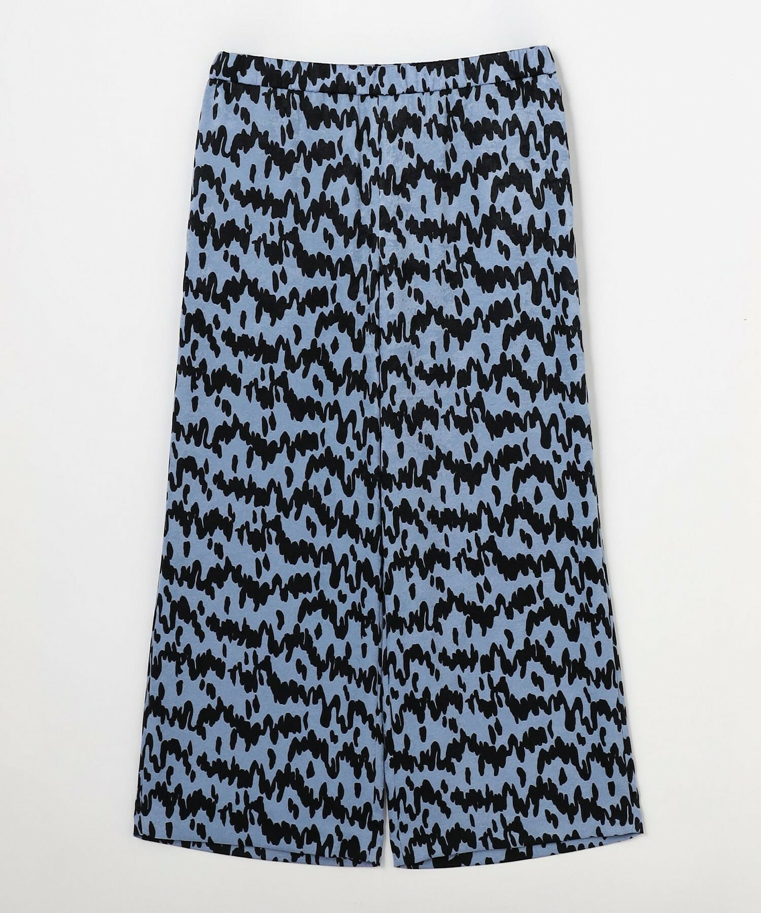 【MOGA】【Lサイズ】ベルベットサテンハンドドローイングプリントパンツ 詳細画像 サックスブルー 1