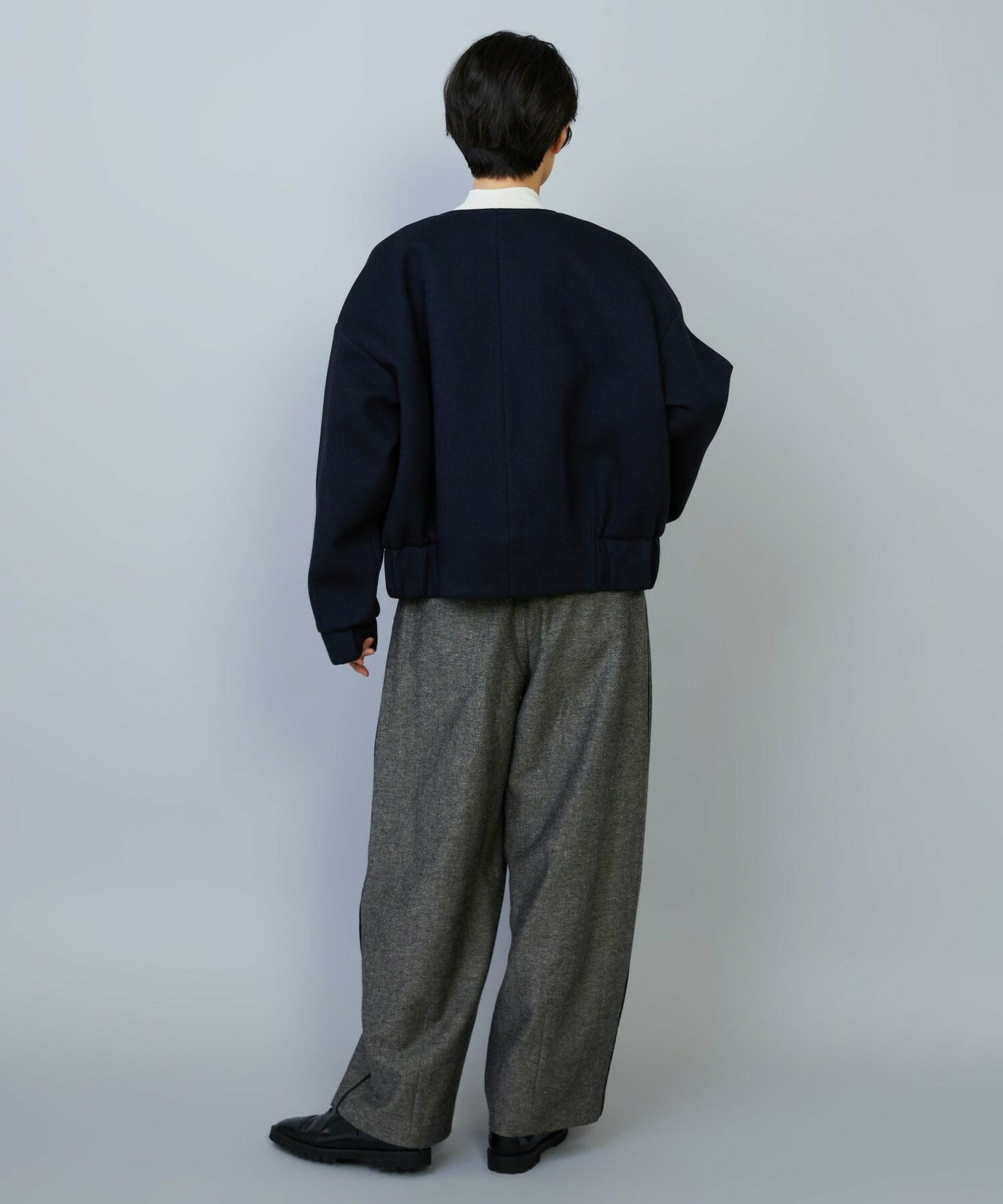 【MOGA】【Lサイズ】ウールリネンツイルバレルワイドパンツ 詳細画像 グレー 15