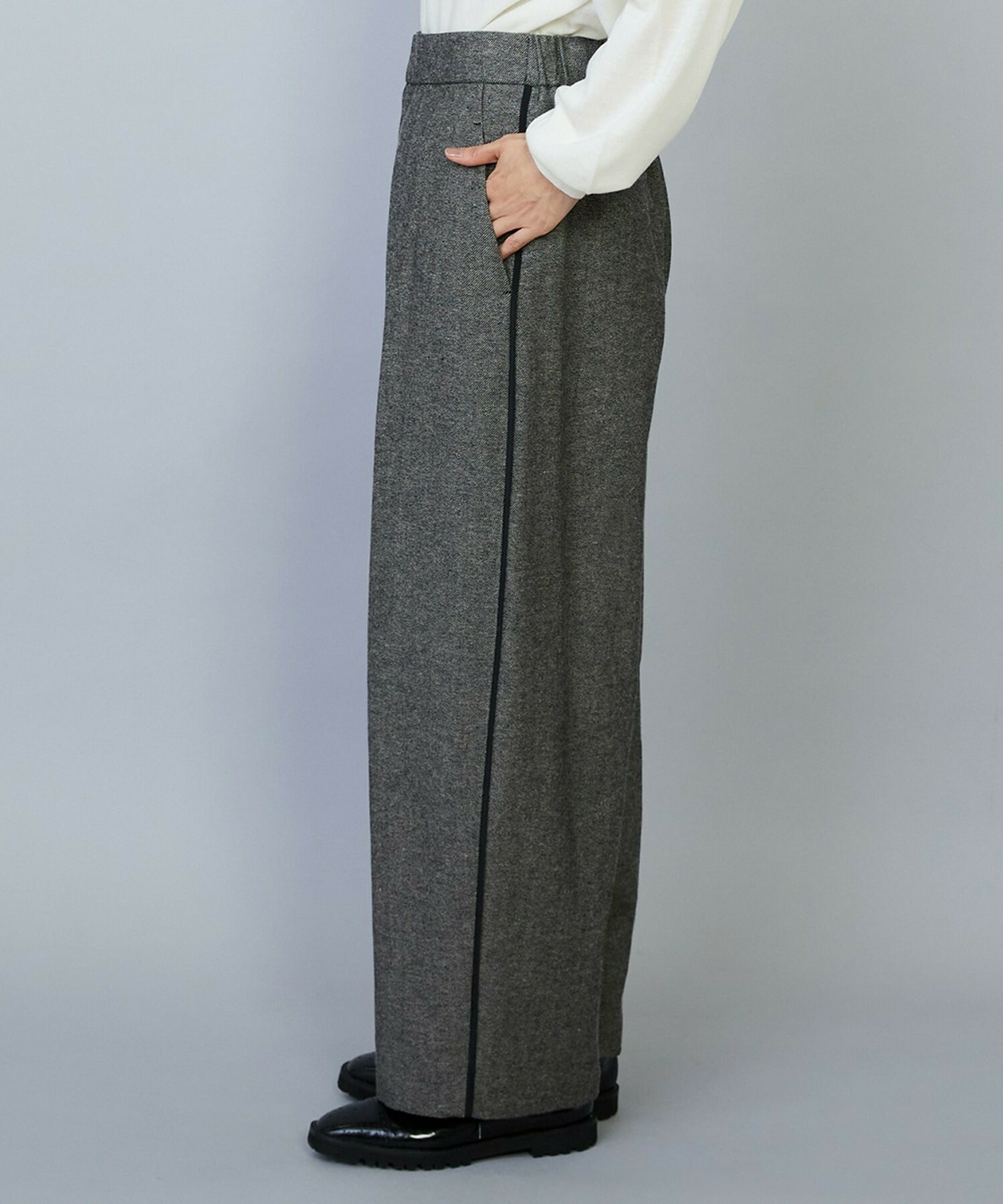 【MOGA】【Lサイズ】ウールリネンツイルバレルワイドパンツ 詳細画像 グレー 20