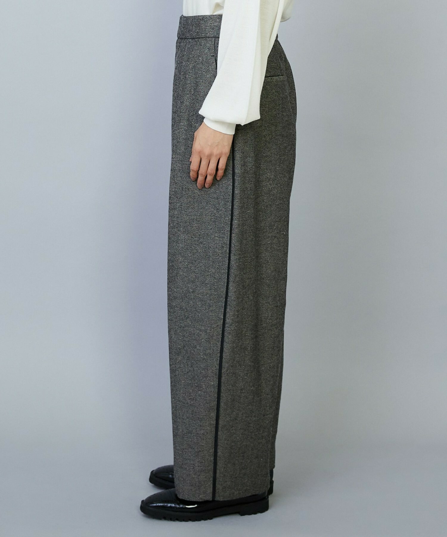 【MOGA】【Lサイズ】ウールリネンツイルバレルワイドパンツ 詳細画像 グレー 21