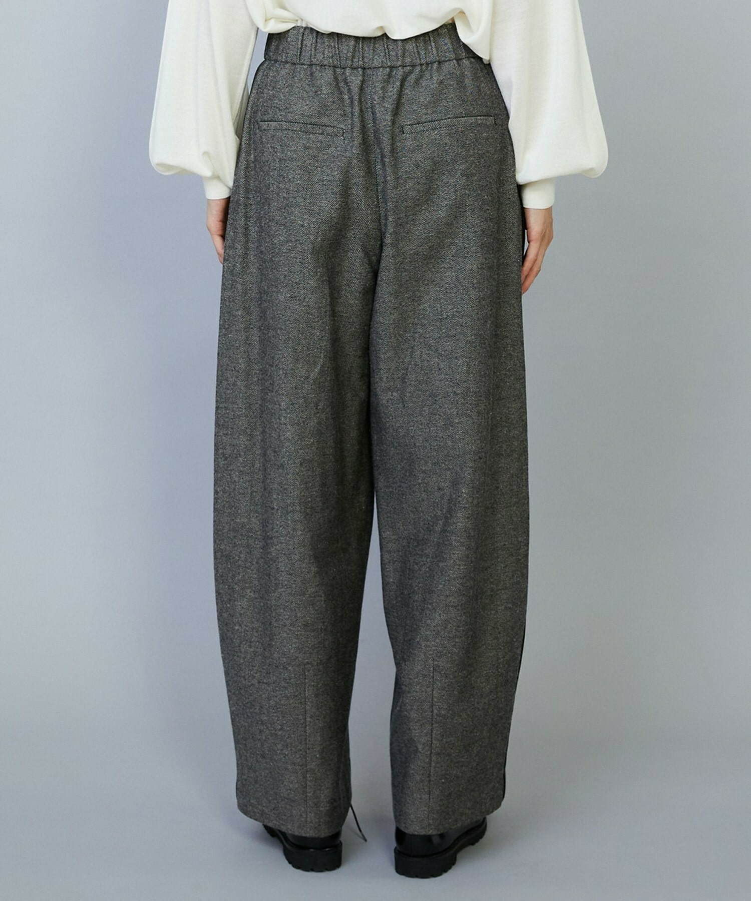 【MOGA】【Lサイズ】ウールリネンツイルバレルワイドパンツ 詳細画像 グレー 22