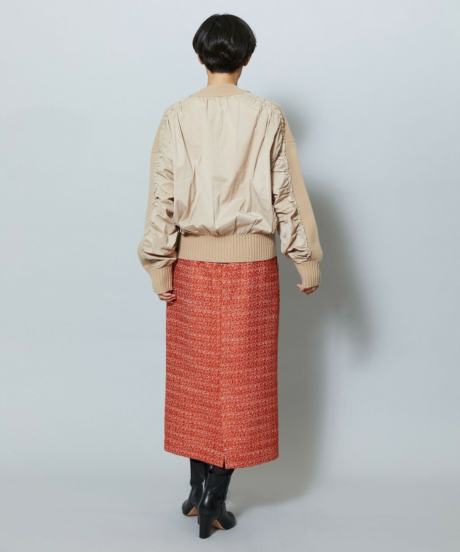 【MOGA】【Lサイズ】スラブツイードロングスカート 詳細画像 レッド 13