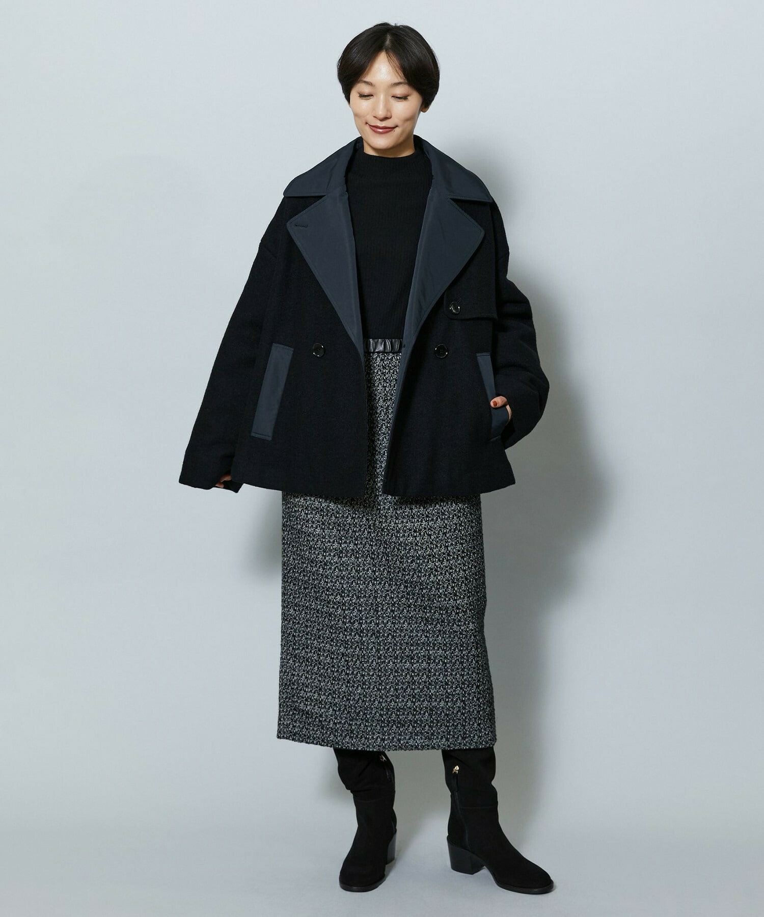 【MOGA】【Lサイズ】スラブツイードロングスカート 詳細画像 レッド 23