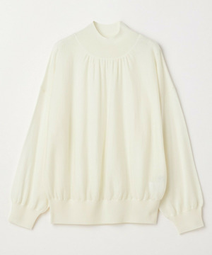【MOGA】【Lサイズ】TOPAZギャザーパフスリーブニット 詳細画像 オフホワイト 1