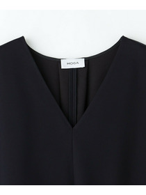【MOGA】【Lサイズ】TAツイルVネックドルマンスリーブトップス 詳細画像 ブラック 1