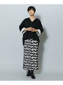 【MOGA】【Lサイズ】TAツイルVネックドルマンスリーブトップス 詳細画像 ブラック 14