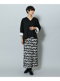 【MOGA】【Lサイズ】TAツイルVネックドルマンスリーブトップス 詳細画像 ブラック 16