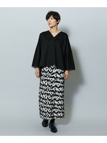 【MOGA】【Lサイズ】TAツイルVネックドルマンスリーブトップス 詳細画像 ブラック 6