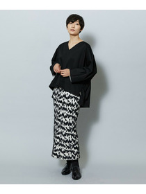 【MOGA】【Lサイズ】TAツイルVネックドルマンスリーブトップス 詳細画像 ブラック 8