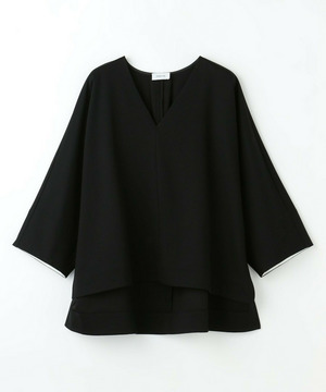 【MOGA】【Lサイズ】TAツイルVネックドルマンスリーブトップス 詳細画像 ブラック 1