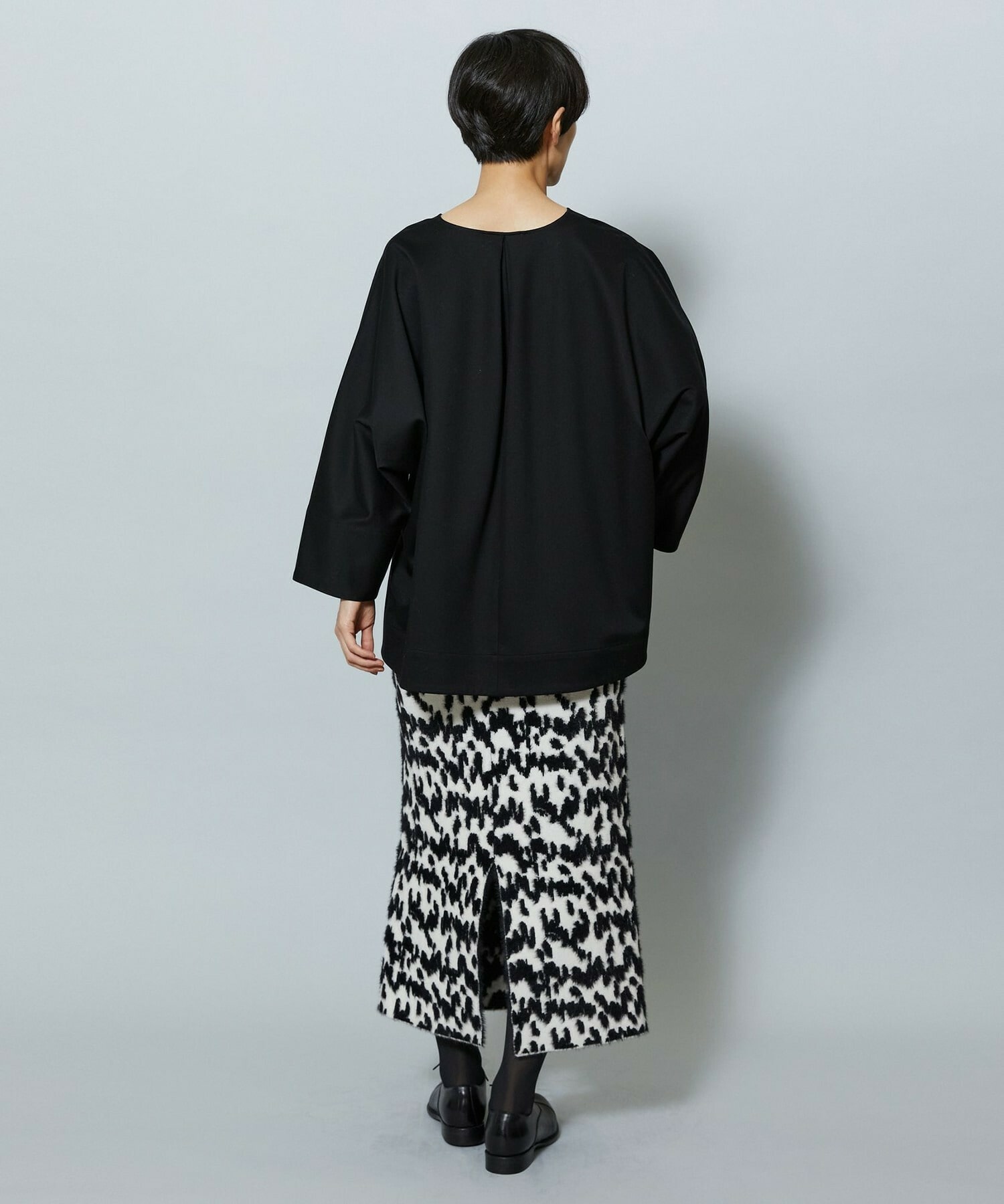 【MOGA】【Lサイズ】TAツイルVネックドルマンスリーブトップス 詳細画像 ブラック 11