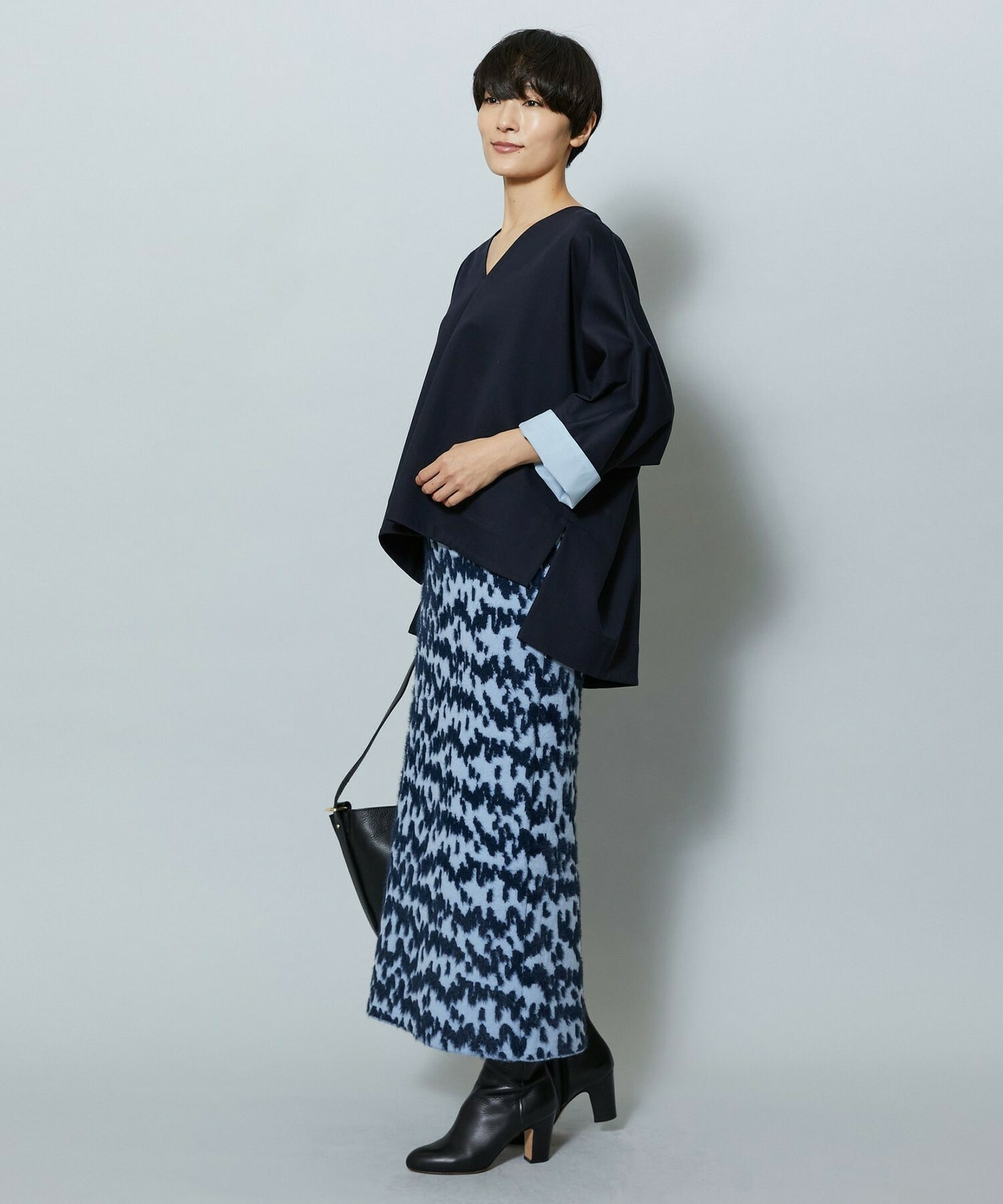 【MOGA】【Lサイズ】TAツイルVネックドルマンスリーブトップス 詳細画像 ブラック 18