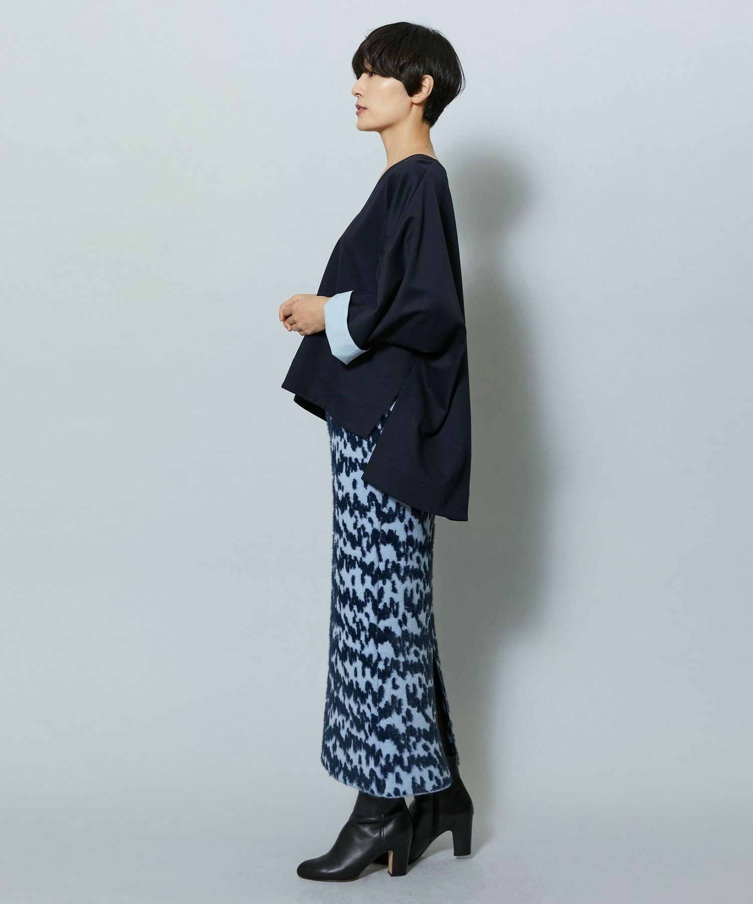 【MOGA】【Lサイズ】TAツイルVネックドルマンスリーブトップス 詳細画像 ブラック 21