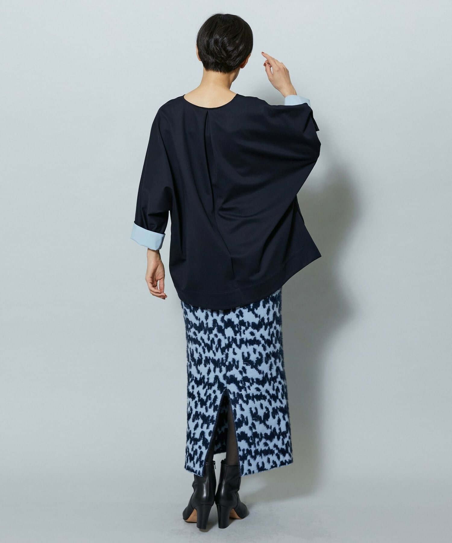 【MOGA】【Lサイズ】TAツイルVネックドルマンスリーブトップス 詳細画像 ブラック 23