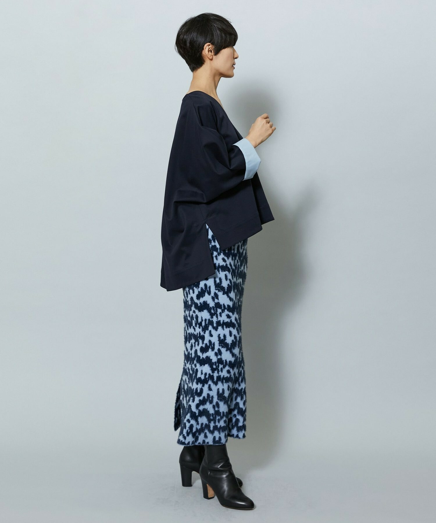 【MOGA】【Lサイズ】TAツイルVネックドルマンスリーブトップス 詳細画像 ブラック 24