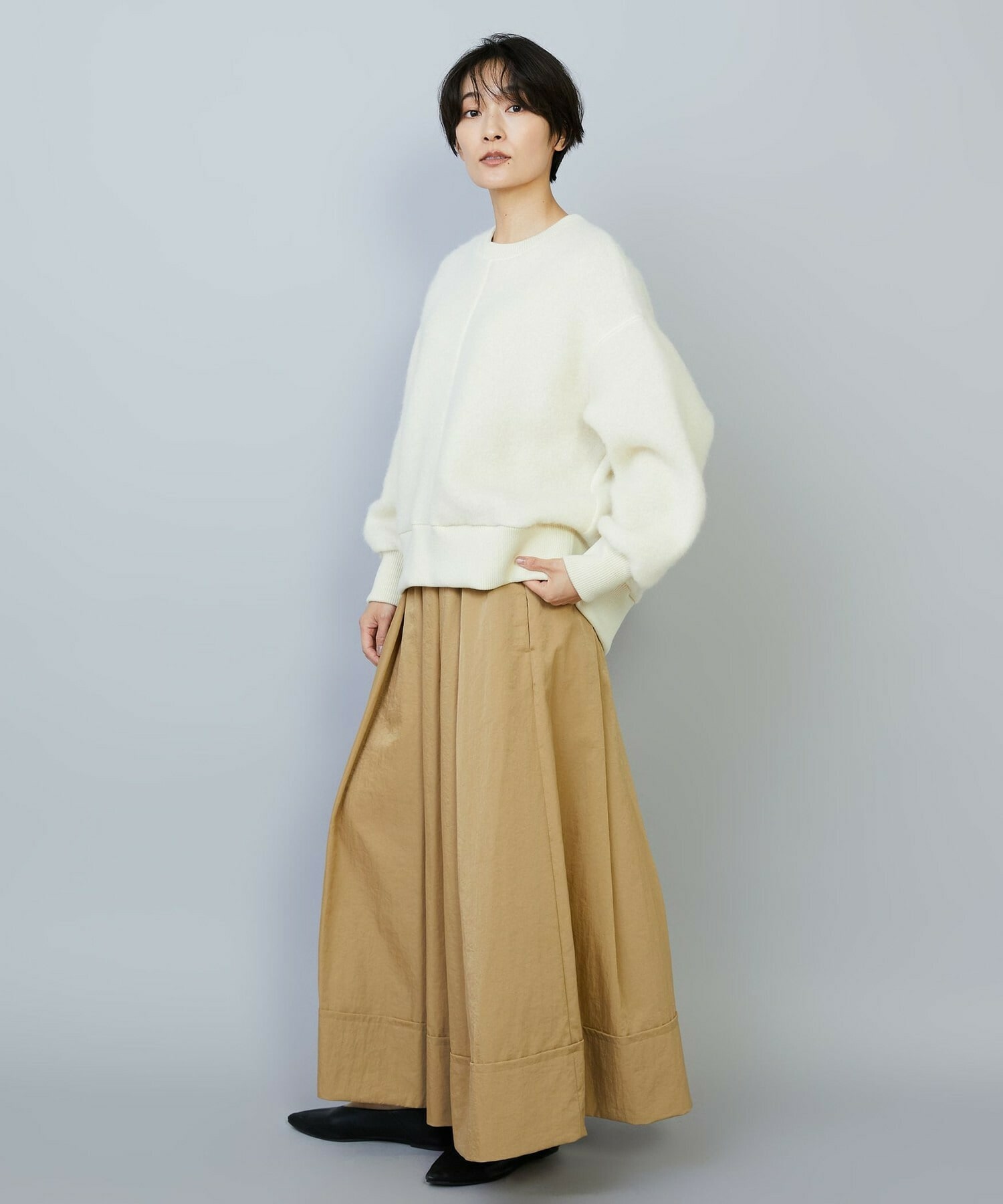 【MOGA】【Lサイズ】ウールシャギージャージートップス 詳細画像 ホワイト 14