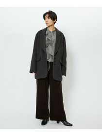 【feerique】【Lサイズ】feerique ジョーゼットプリントフリルブラウス 詳細画像 ブラック系その他 10