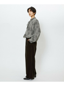 【feerique】【Lサイズ】feerique ジョーゼットプリントフリルブラウス 詳細画像 ブラック系その他 15