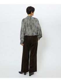 【feerique】【Lサイズ】feerique ジョーゼットプリントフリルブラウス 詳細画像 ブラック系その他 19