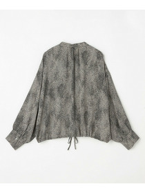 【feerique】【Lサイズ】feerique ジョーゼットプリントフリルブラウス 詳細画像 ブラック系その他 6