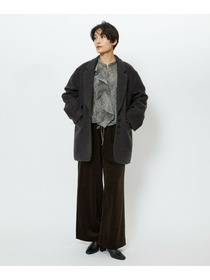 【feerique】【Lサイズ】feerique ジョーゼットプリントフリルブラウス 詳細画像 ブラック系その他 8