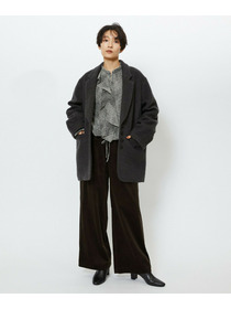 【feerique】【Lサイズ】feerique ジョーゼットプリントフリルブラウス 詳細画像 ブラック系その他 9