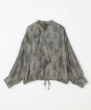 【feerique】【Lサイズ】feerique ジョーゼットプリントフリルブラウス 詳細画像 ブラック系その他 1