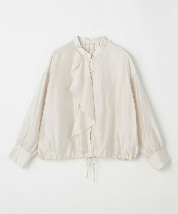 【feerique】【Lサイズ】feerique シアーカールマイヤーフリルブラウス